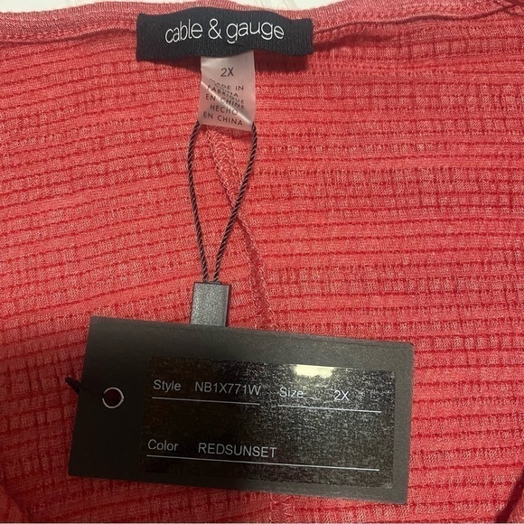 Cable & Gauge Women’s Blouse Mauve Size 2X NWT - Picture 6 of 9